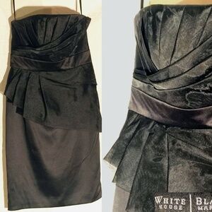 $198 Black Strapless Asymmetrical Whimsygoth Mini Formal/Occasion Dress~Sz 2